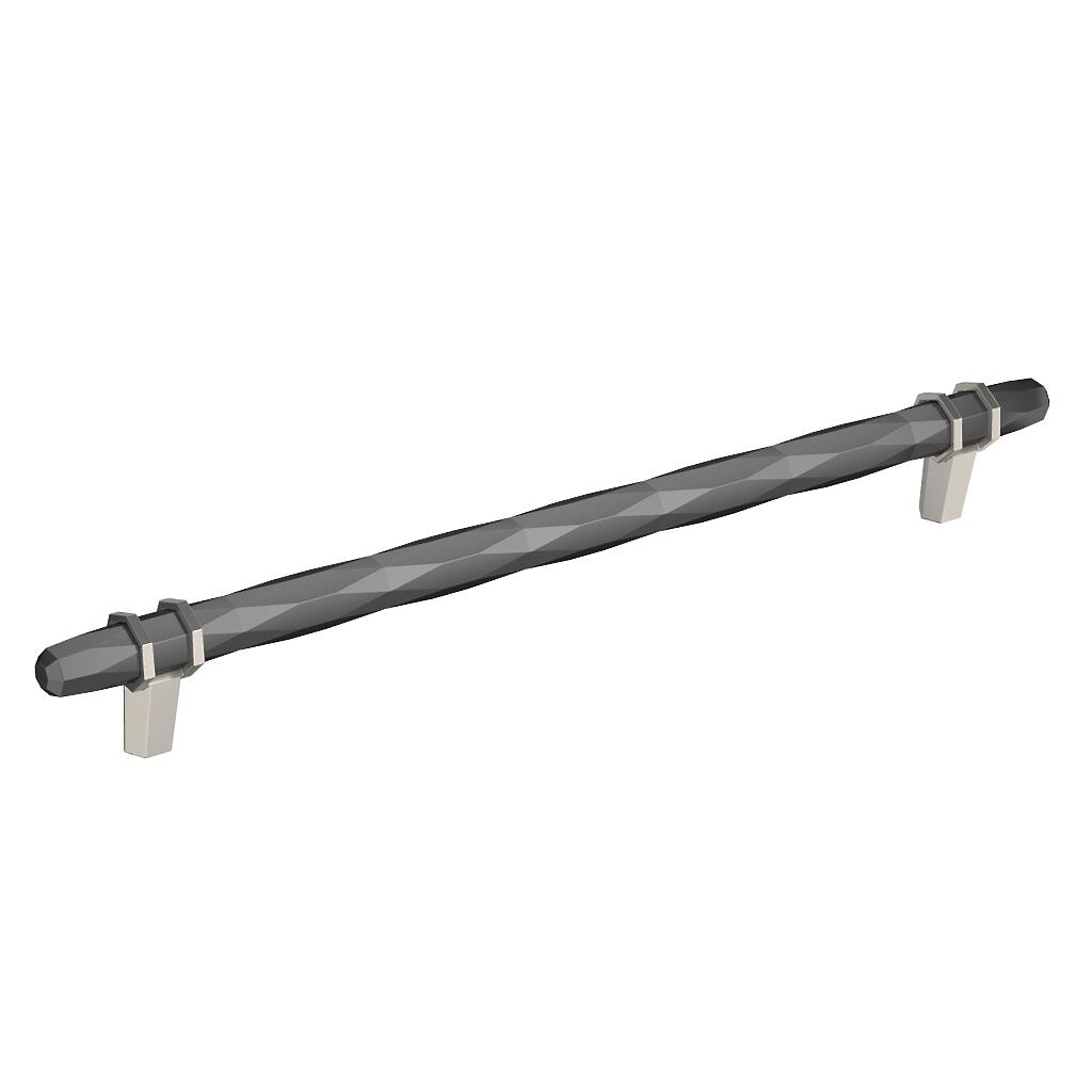 London Pull 256mm Black Chrome / Satin Nickel