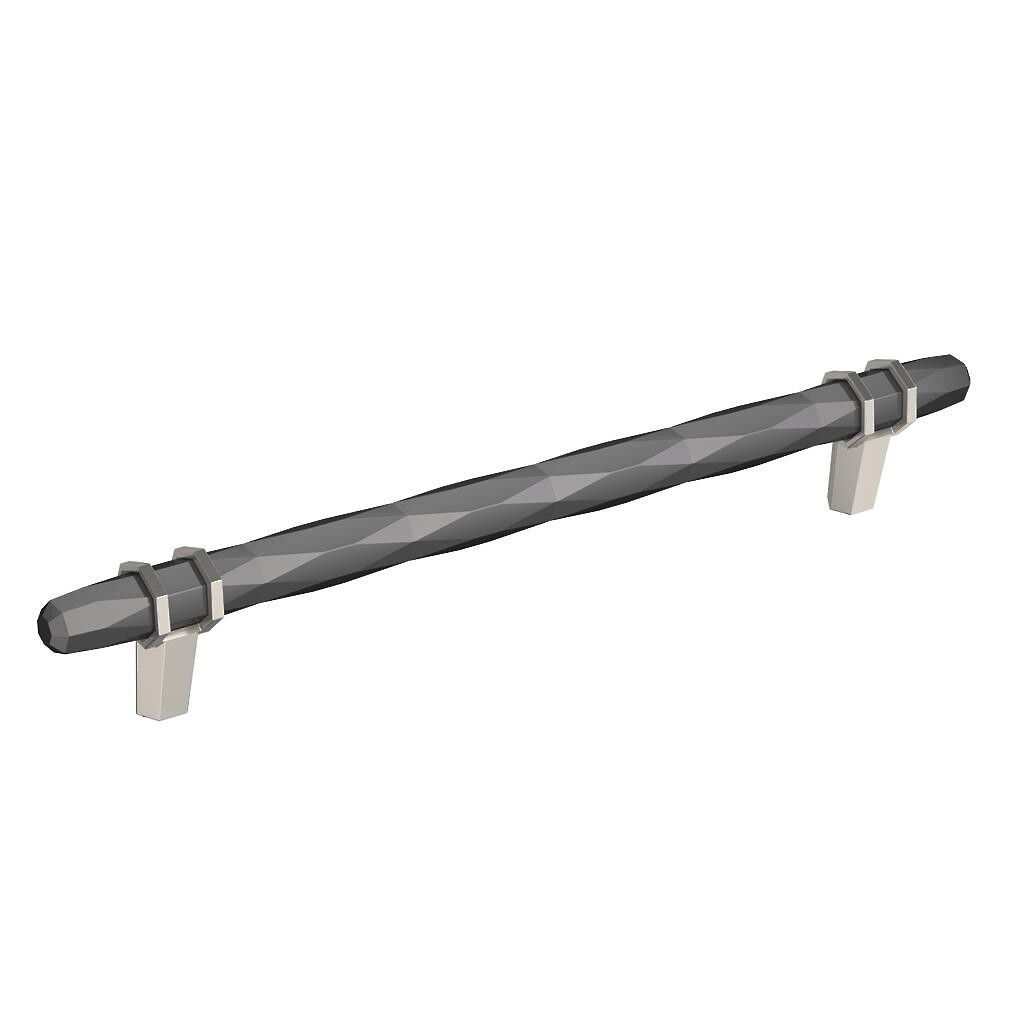 London Pull 8 Inch Black Chrome/Satin Nickel 
