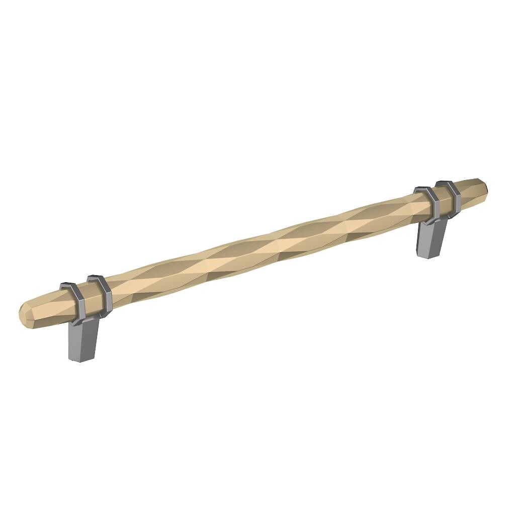 London Pull 8 inch Golden Champagne / Black Chrome