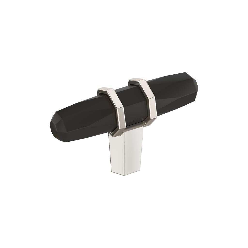 London T-Knob 2-1/2 inch Black Bronze / Polished Nickel