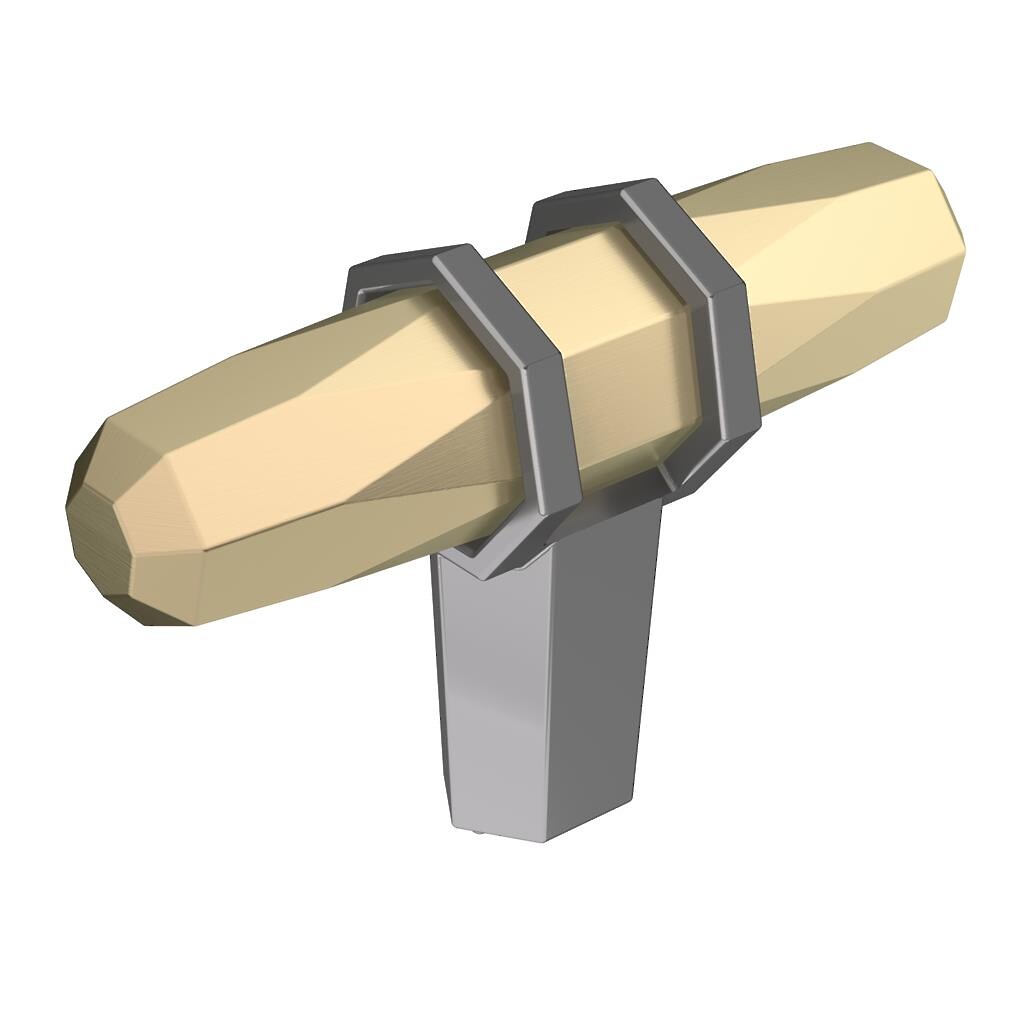 London T-Knob Golden Champagne / Black Chrome