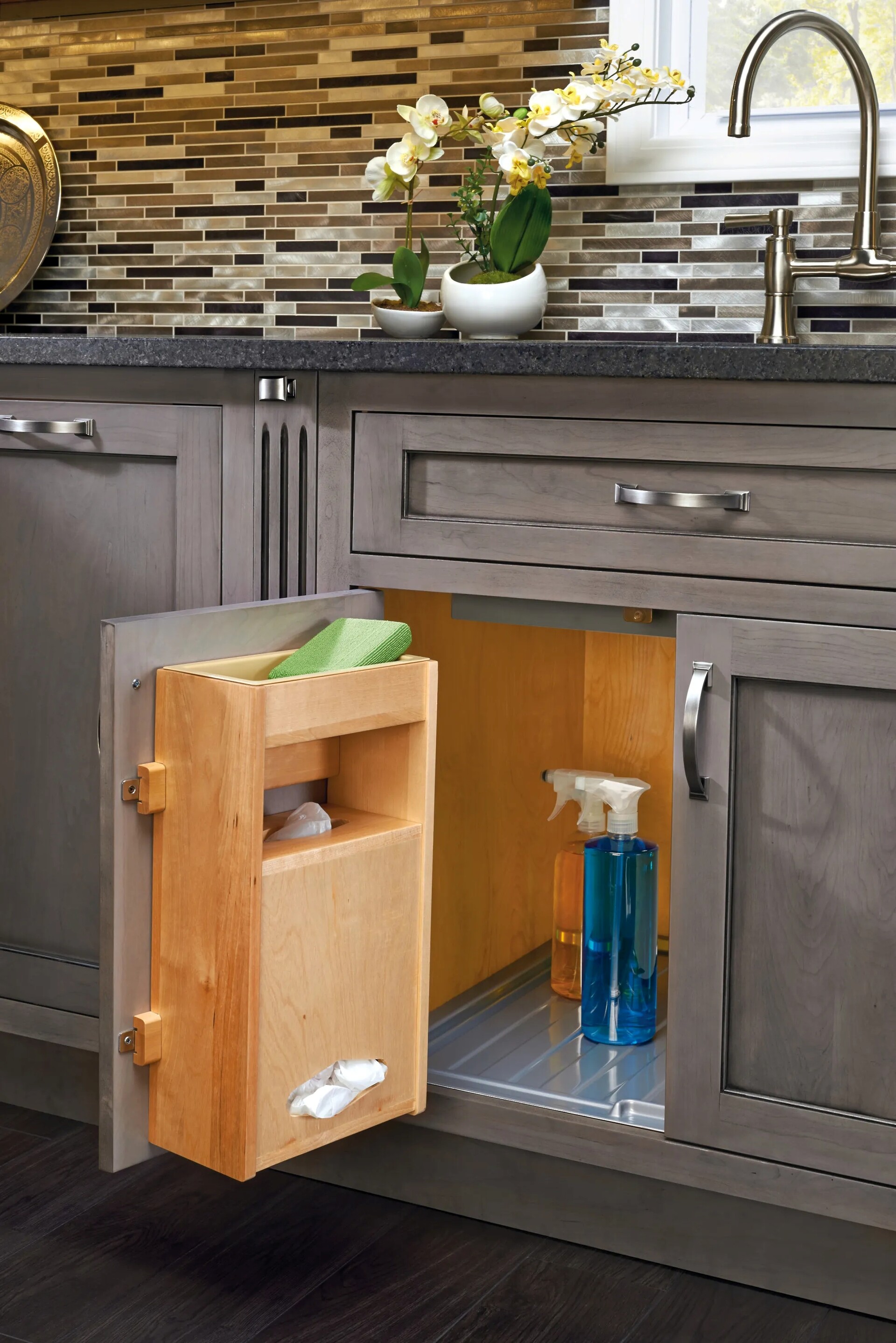 Rev-A-Shelf - 13-1/2" Maple Door Storage Plastic Bag Holder