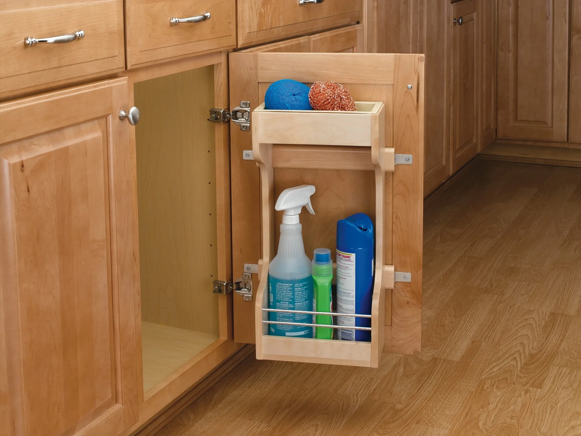 Rev-A-Shelf - 16-1/2" Maple Door Storage Cleaning Organizer