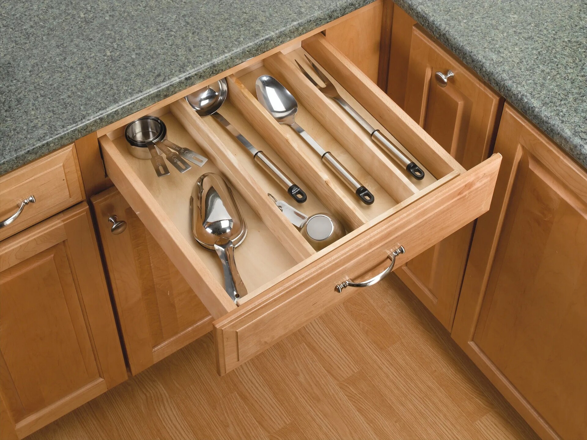 Rev-A-Shelf - 18-1/2" Maple Cut-To-Size Insert Wood Utility Organizer for Drawers