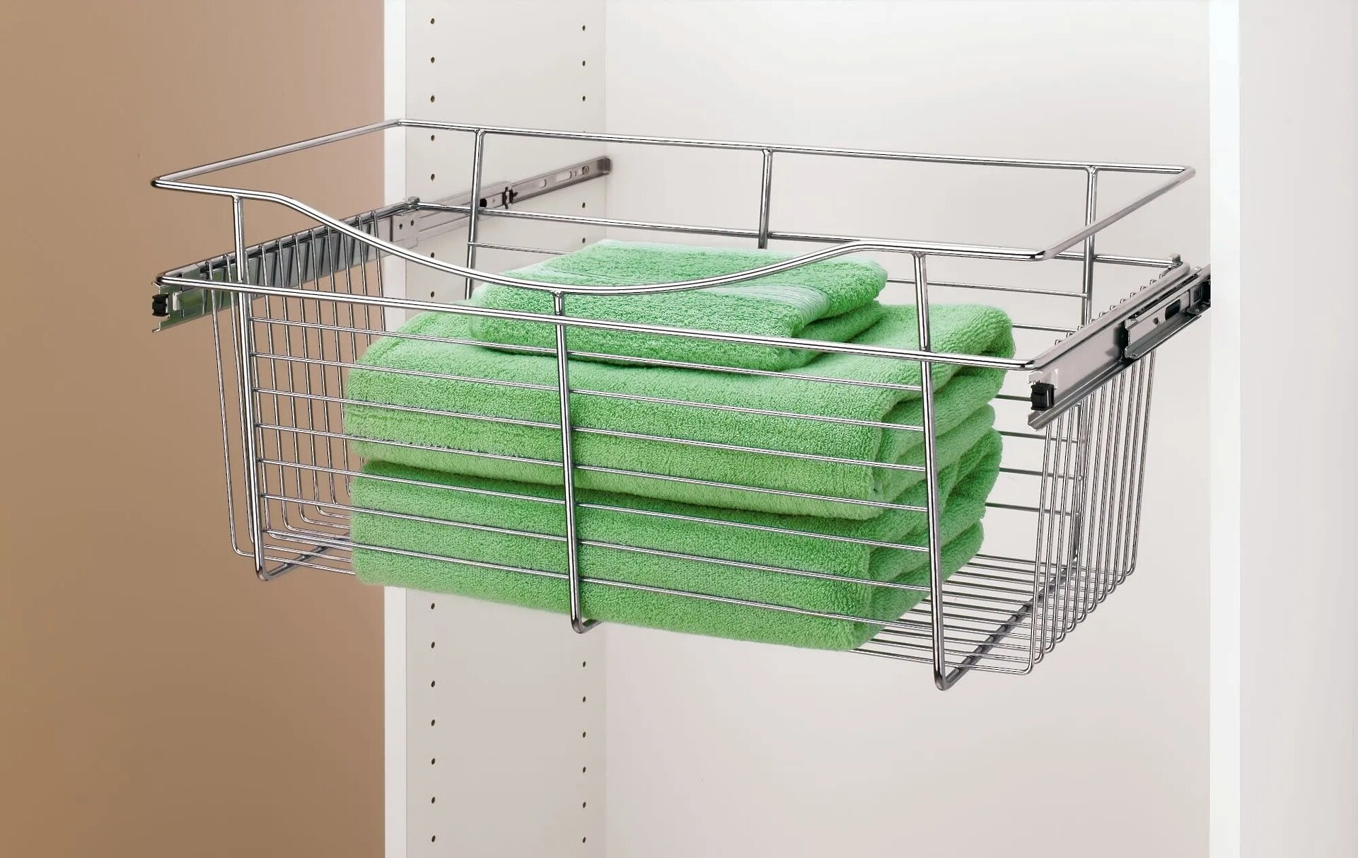 Rev-A-Shelf - 30"W x 12"D x 11"H - Chrome Wire Basket Pullout for Closet