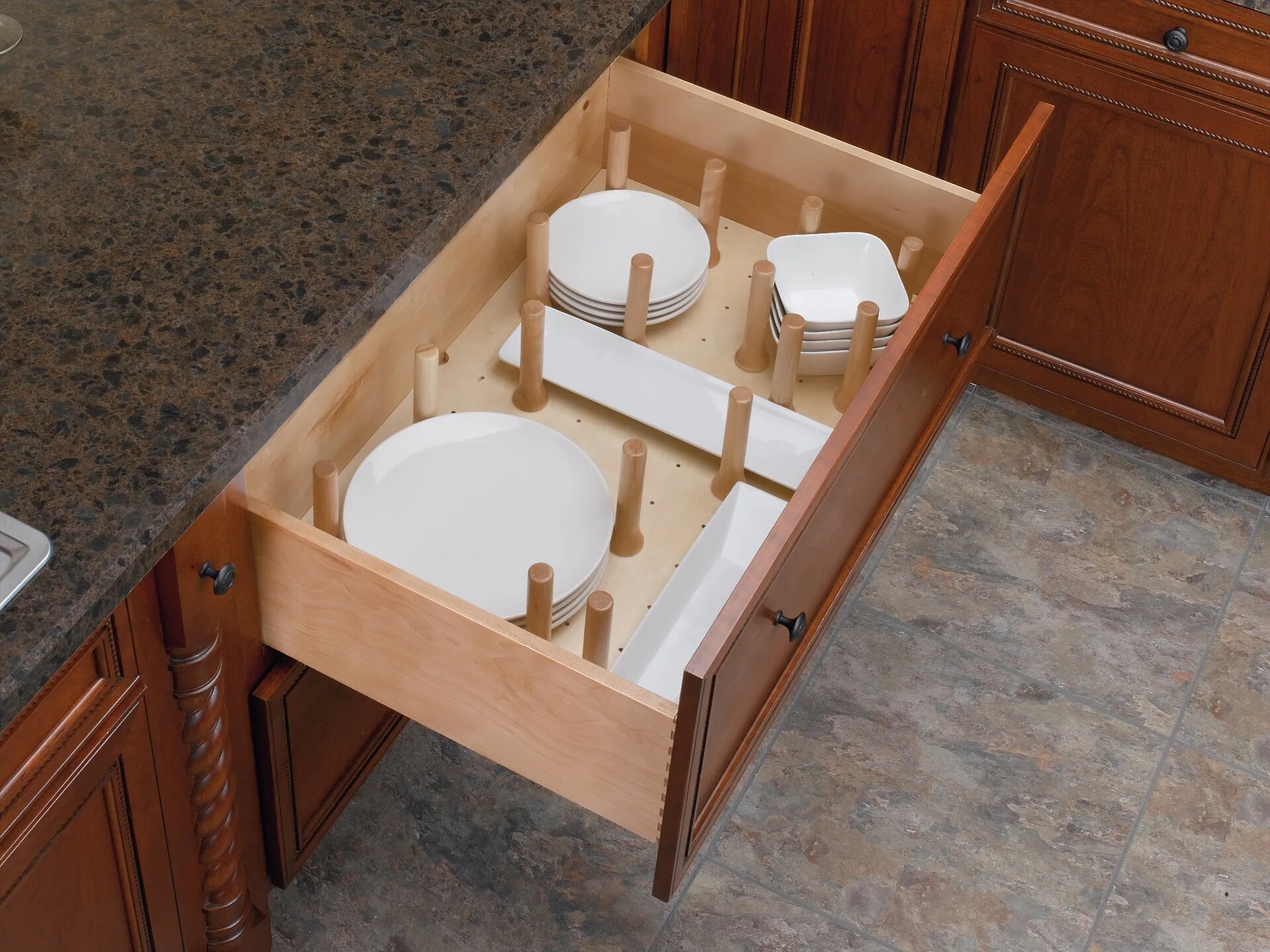 Rev-A-Shelf - 39" Maple Cut-To-Size Insert Peg System for Drawers