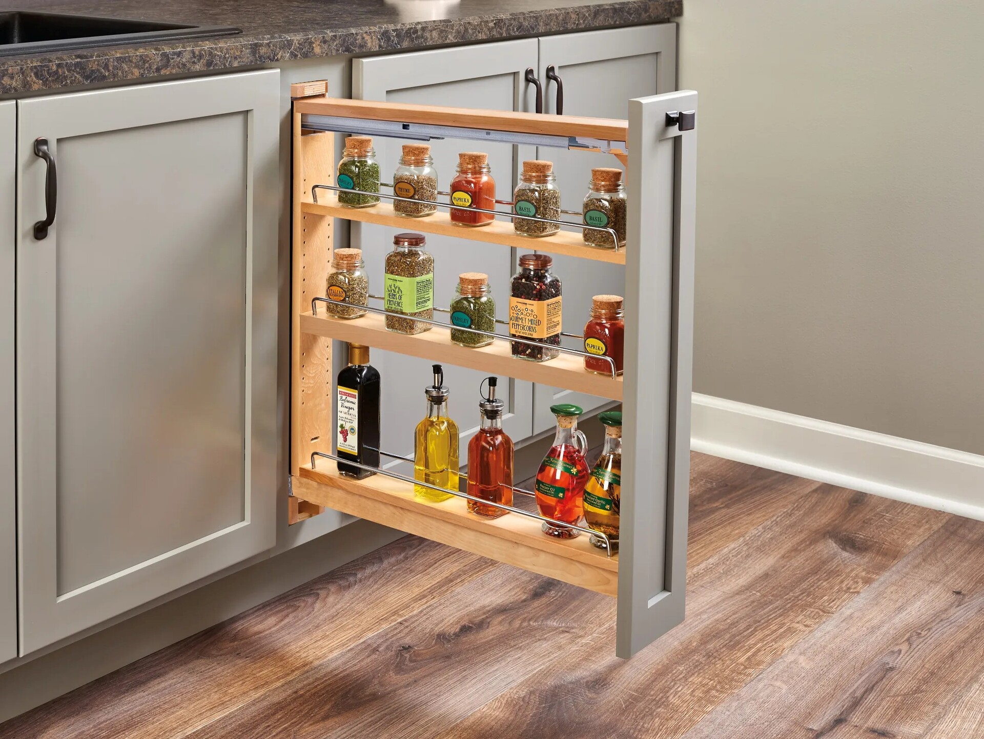Rev-A-Shelf - 6" Natural Maple Base Organizer w/BLUMOTION
