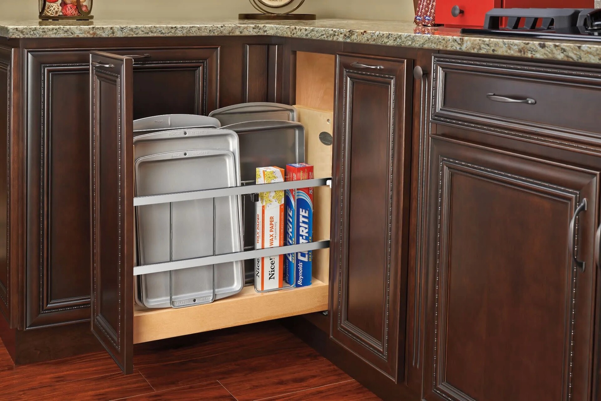 Rev-A-Shelf - 8" Base Cabinet Pullout Tray Divider/Foil Holder with Blumotion Soft-Close